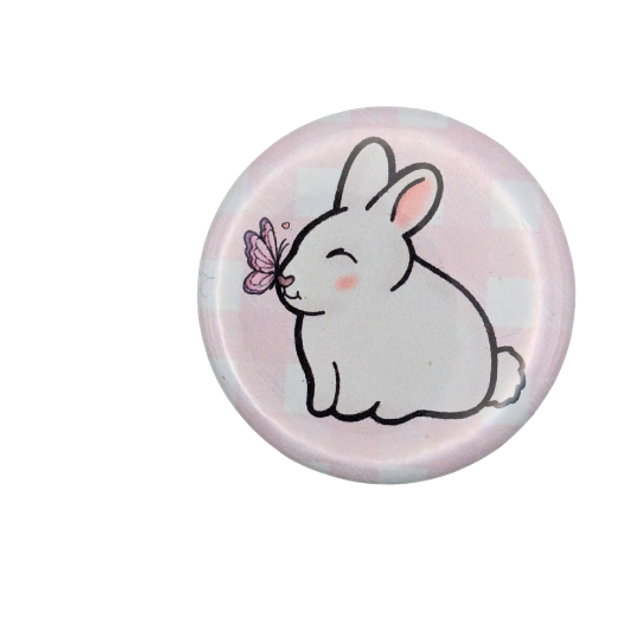 Badge lapin blanc