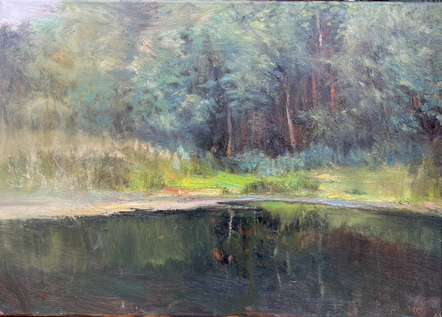 „Frühlingsstille am Waldsee“ – Öl auf Leinwand, 50 × 70 cm | 2019