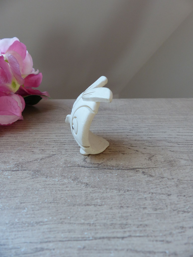 Figurine petit hibou blanc en plâtre fait main Cagayan, hibou miniature collection bébé animaux oiseaux chouettes, porte bonheur cadeau ami