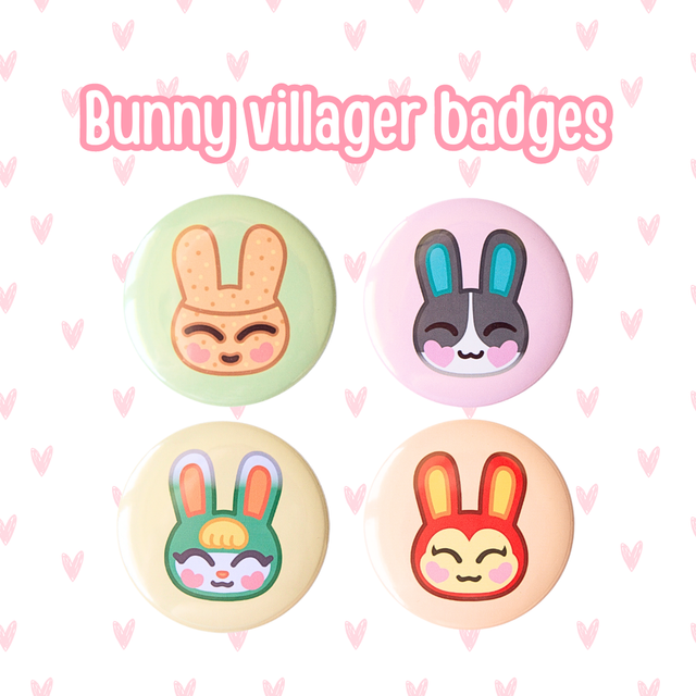 Bunny Villager Buttons | Sasha | Coco | Dotty | Bunnie