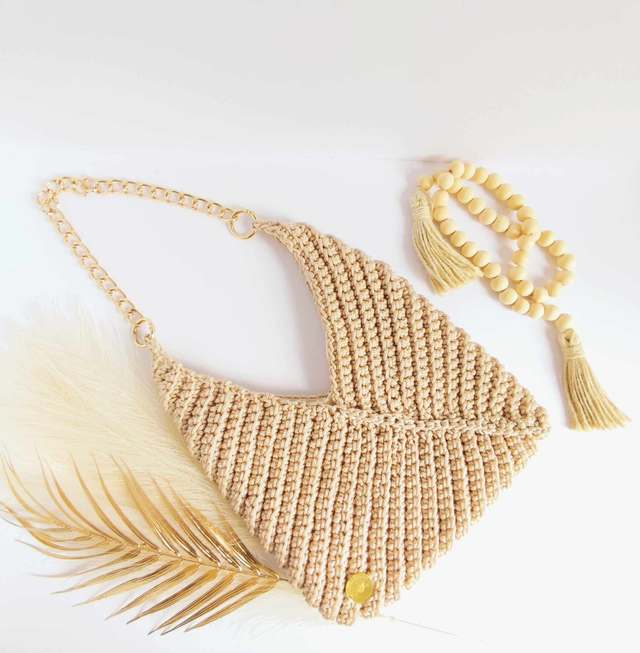 Sac en crochet fait main – Modèle Bia, chic minimaliste printemps/été