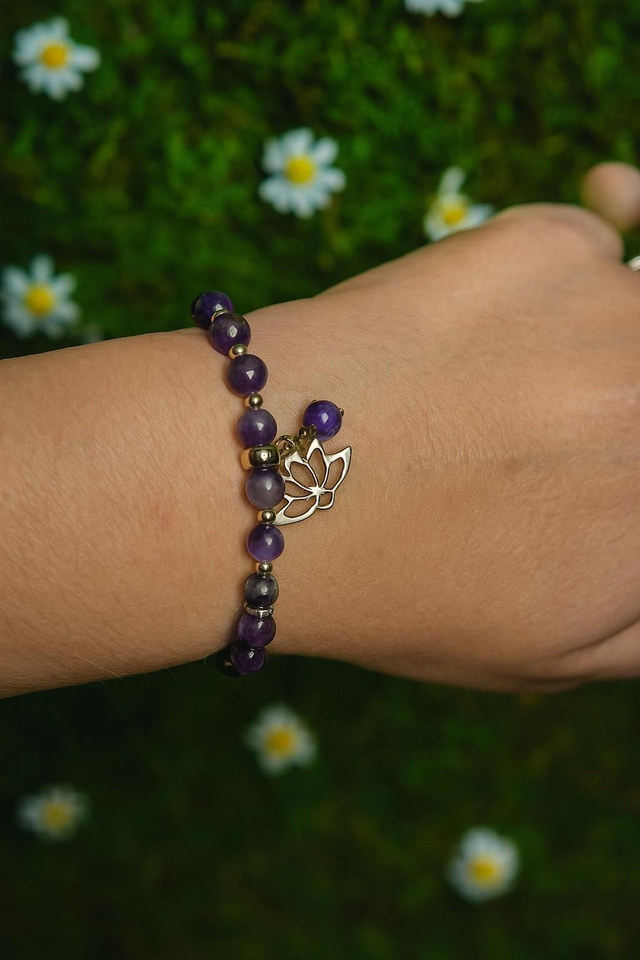 Bracelet Améthyste -- Paix intérieure ,Protection,Sagesse