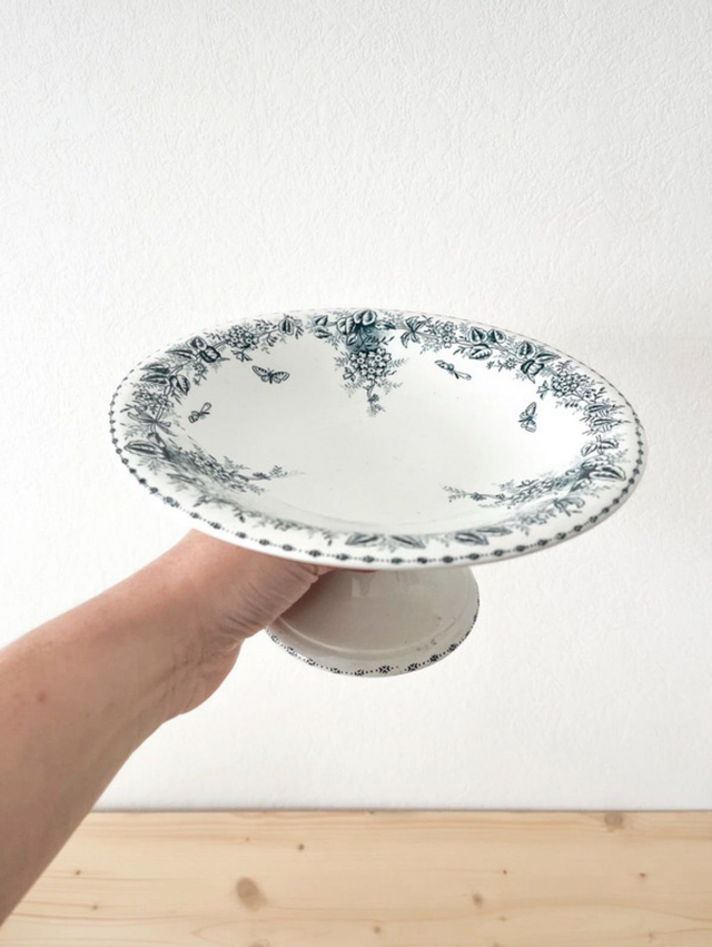 Compotier ancien en terre de fer – Modèle Stella – Faïencerie d'Onnaing