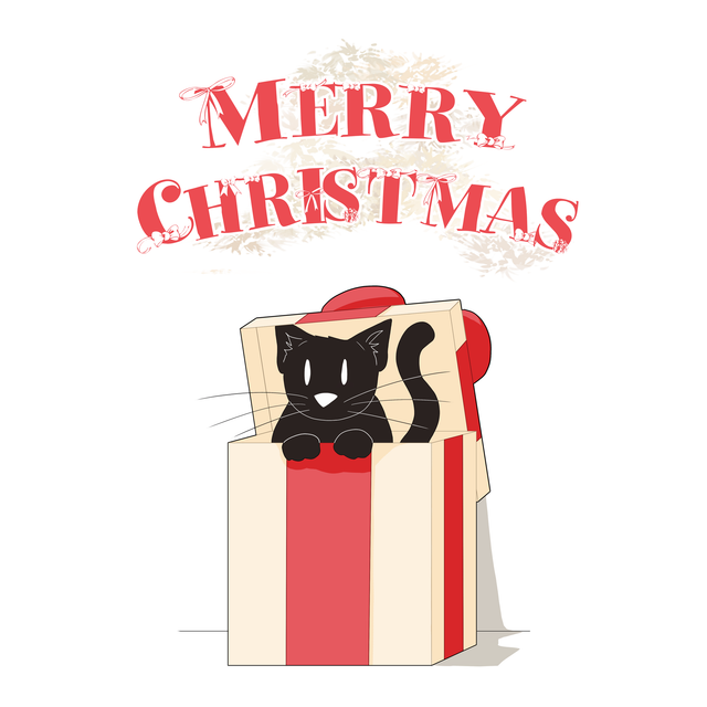 Cat Christmas Card