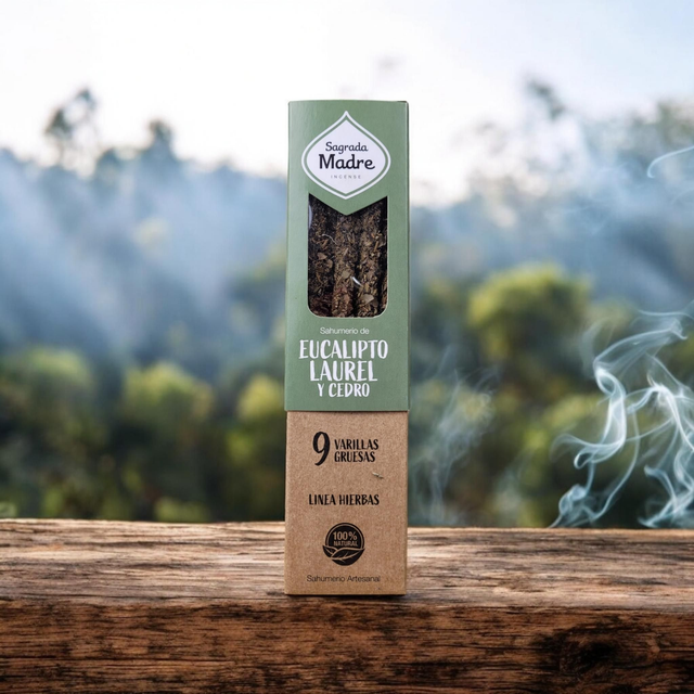 Eucalyptus, Laurier et Cèdre - Encens Sagrada Madre