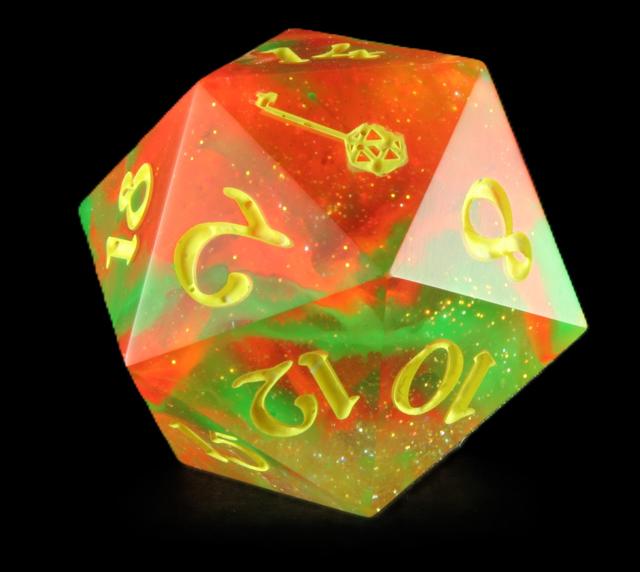 Neon Marble Chonky d20