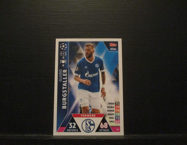 Guido Burgstaller - UEFA Champions League Match Attax 2018/19 Original Trading Card #106