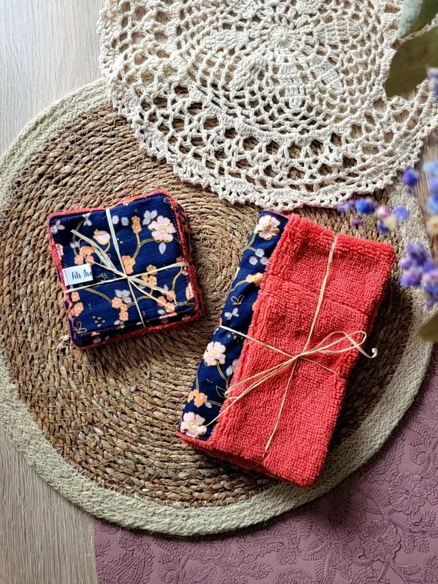 Gant soin + lingettes Fleurs d'automne 