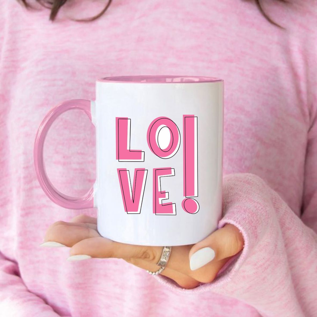 MUG BICOLOR BLANC/ROSE