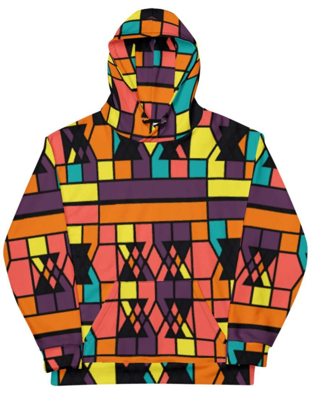 Pull à capuche multicolore