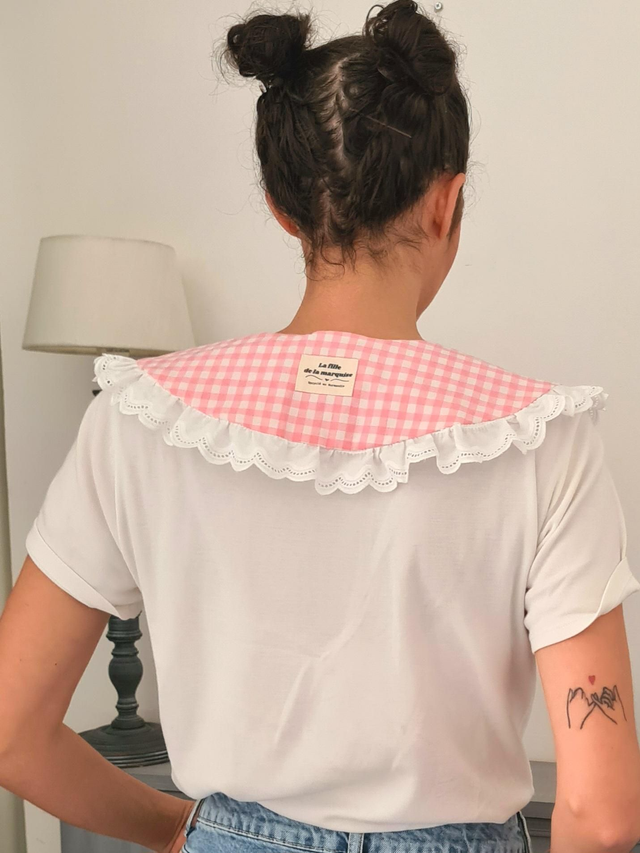 Col amovible et réversible en tissus upcyclés