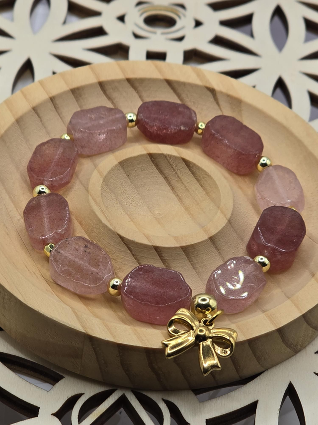 Bracelet Quartz Fraise rectangle 