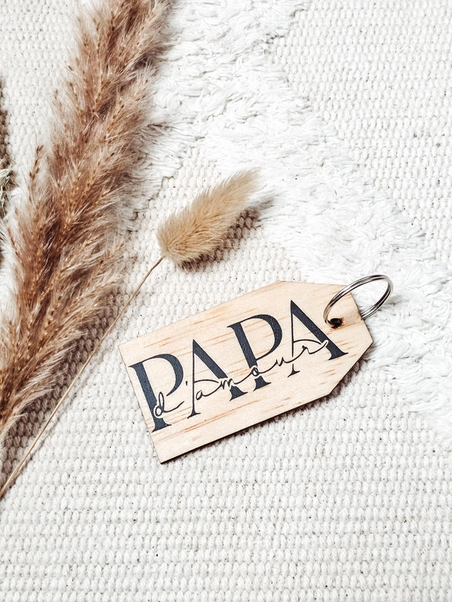 Porte-clé bois - papa