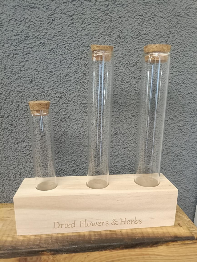 Reageerbuis    houder met 3 buisjes