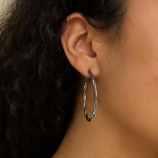 Oorbellen ring zilver