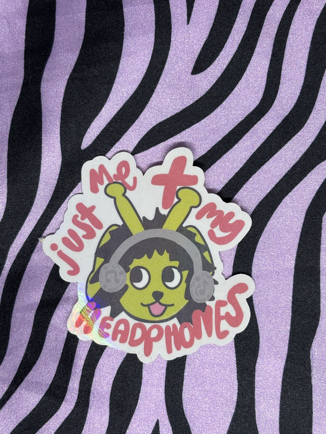 just me + my headphones sticker