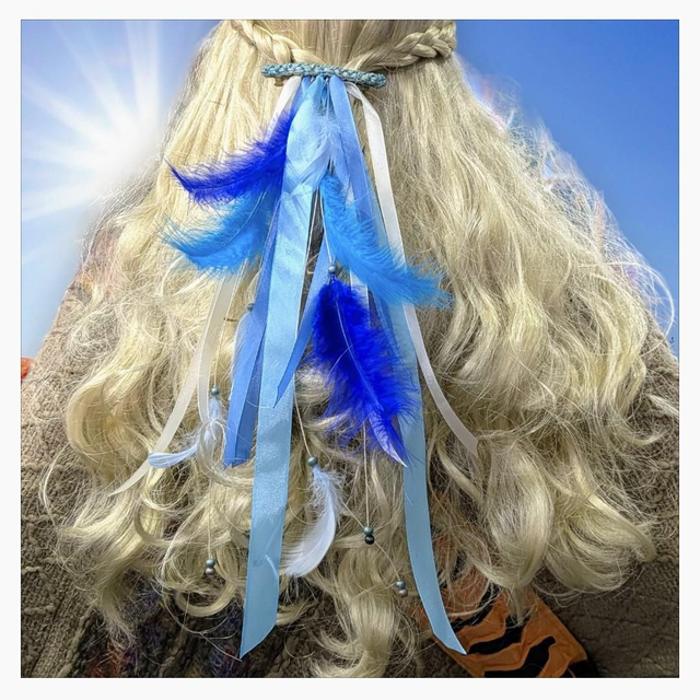 Barrette Amérindienne "Bleu"