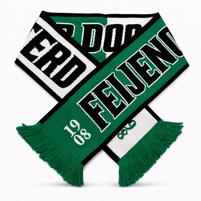 Feijenoord Rotterdam sjaal - Sterker door strijd - Groen/wit