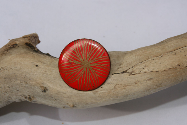 Broche Rouge Doré