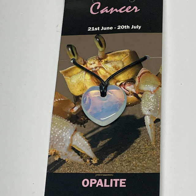 Cancer Heart Necklace - ( Opalite )