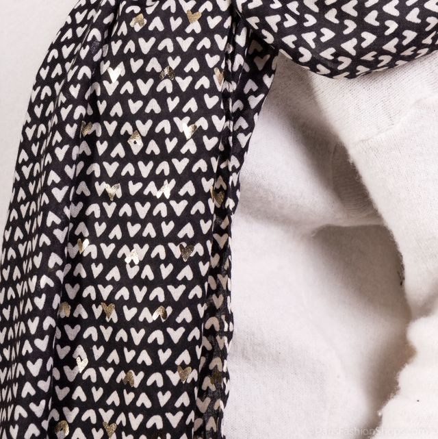 Écharpe à motif cœur avec dorure