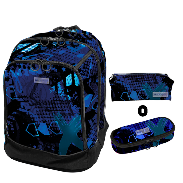 Schoolpack (zaino + Astcuccio vuoto ovale o tombolino) fantasy boy  tintaUNITA 