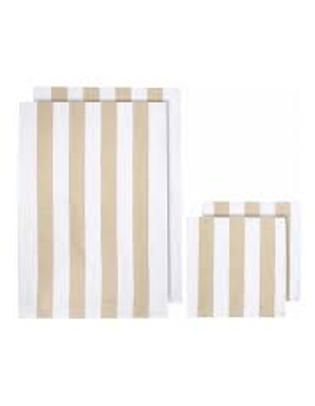 Paños cocina set 4 beige y blanco