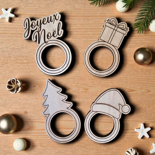 Rond de serviette (x4)- Noël