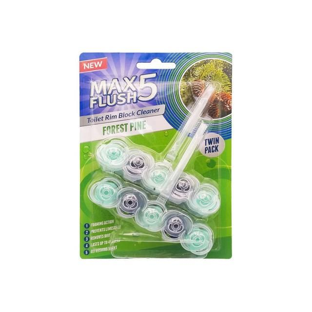 Max Flush 5 Toilet Rim Block Forest Pine 2pk