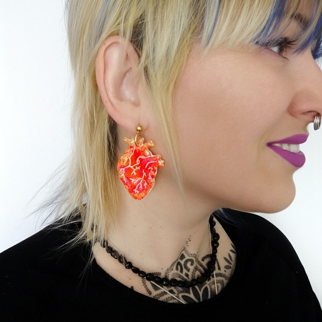 Pendientes Corazón Anatómico rojo