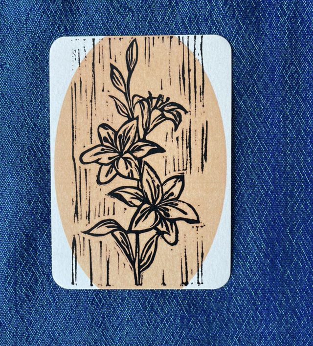 Lily Notecard Yellow-Orange