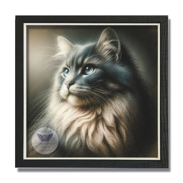 Artistic print of cat in square frame (C31)