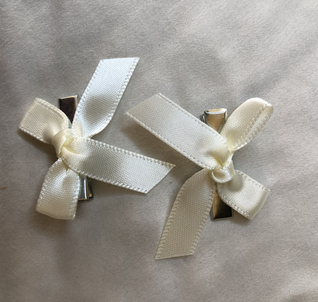 Mini noeud Blanc effet satin