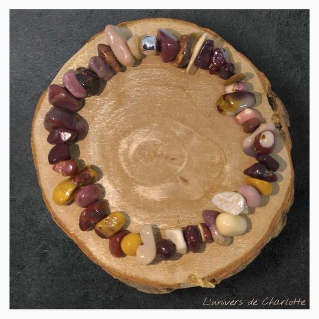 Bracelet "Jaspe mokaite" baroque BR-210