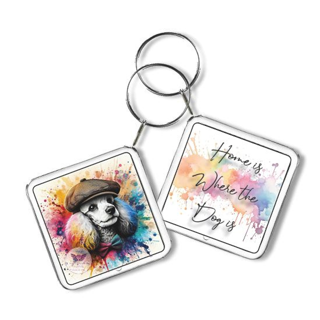 Artistic dog print Square Keyring (D13)