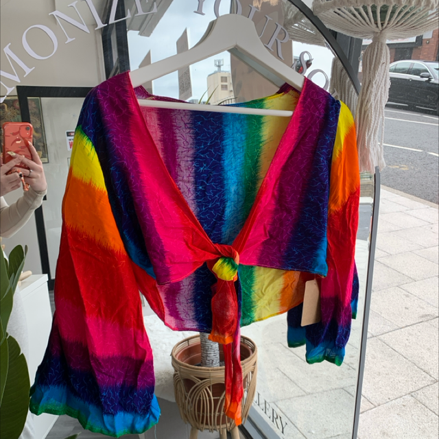 Rainbow wrap top (one size)