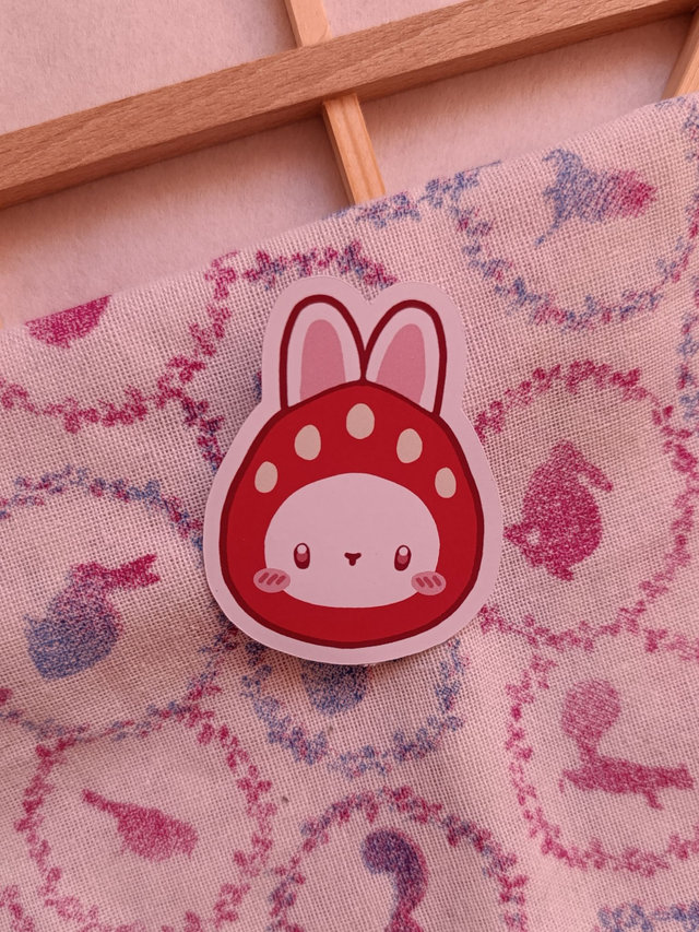 Erdbeer Hasenkopf Sticker