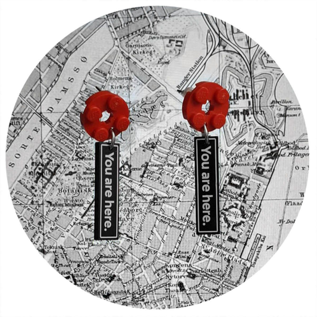 You are here earring studs