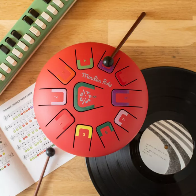 Tambour à languettes rouge Popipop - Moulin Roty 