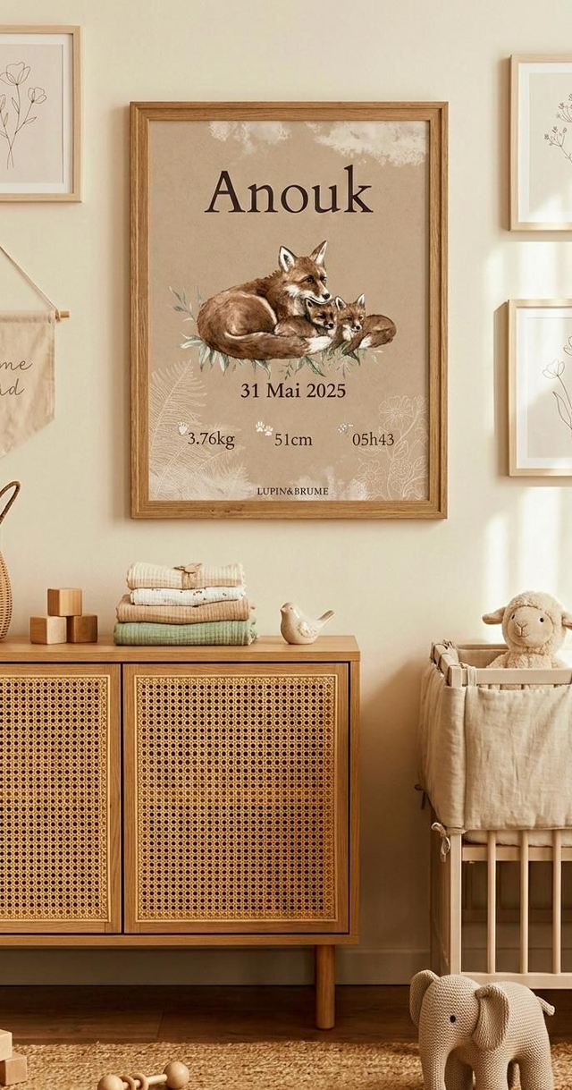 Affiche naissance renard 