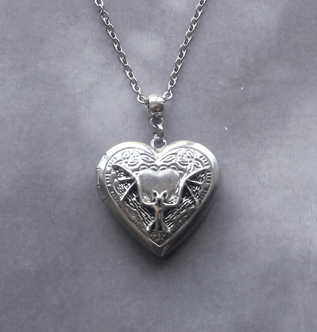 Gothic Bat Heart Locket