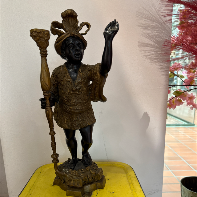 Leuchter, Afrikanischer Fackelträger, H:40cm, um 1900
