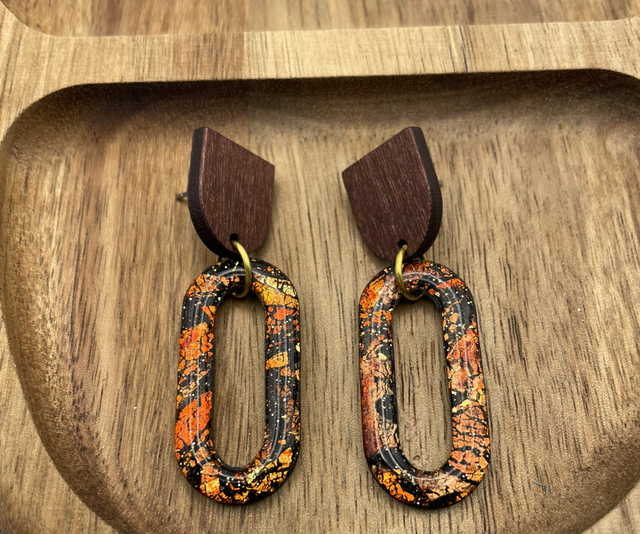 Burnt embers statement earrings