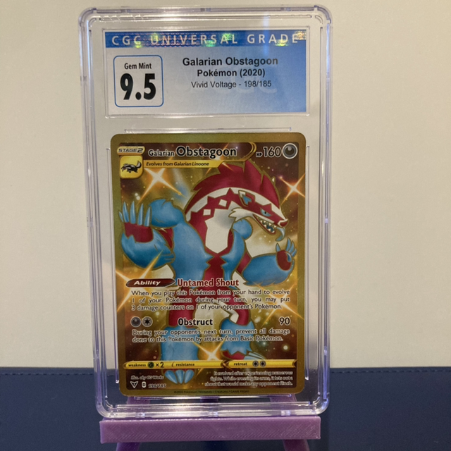Pokemon CGC 9.5 - Galarian Obstagoon - Vivid Voltage - 198/185