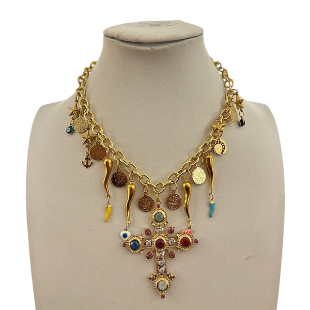 Collana Croce multicharms 25NM-42