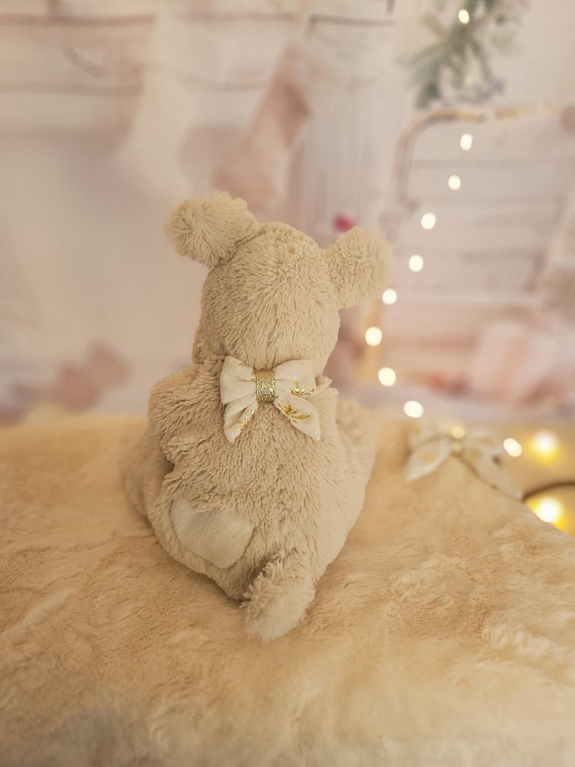 Barrette petit noeud blanc et étoiles dorées 🌟✨️