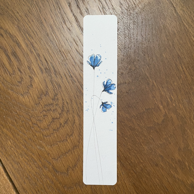 Marque-page Fleurs bleues 01 