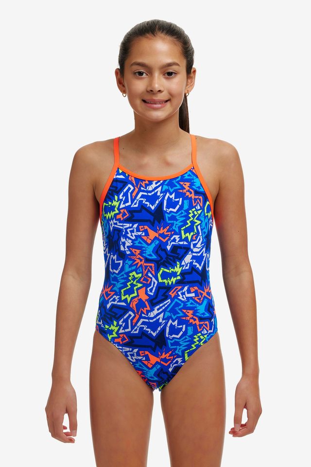 GIRL'S FUNKITA BROKEN HEARTS DIAMOND BACK ONE PIECE