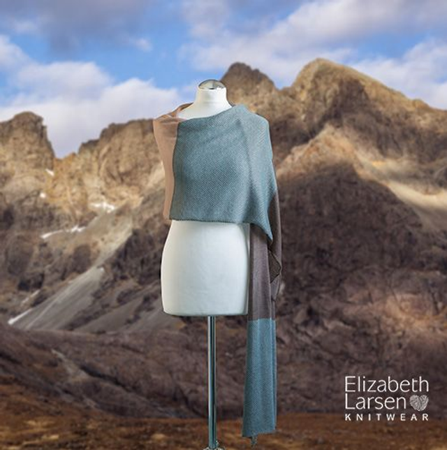 Skye Collection ice blue and blush wrap / pashmina / stole. Super fine merino shawl. Wedding attire. 