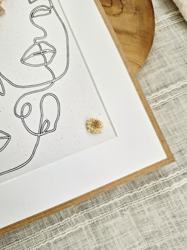 Cadre fleuri - Transmission Rose pastel